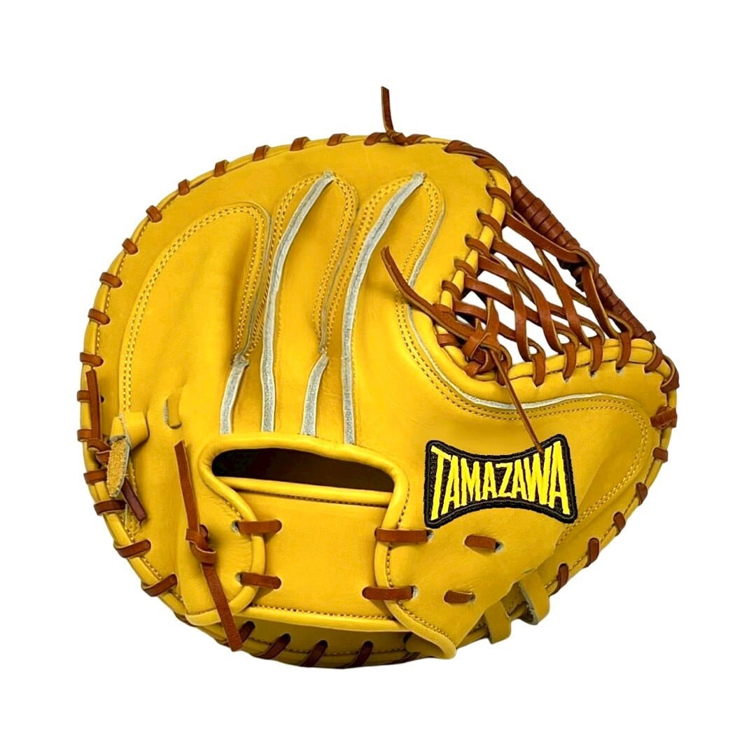 【硬式】玉澤 トレーニング用アンパンミット TS-28S (本体:イエロー 紐:タン)|タマザワ
