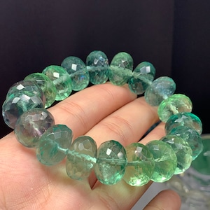 f79激レア♪フローライトボタンカットブレスレット