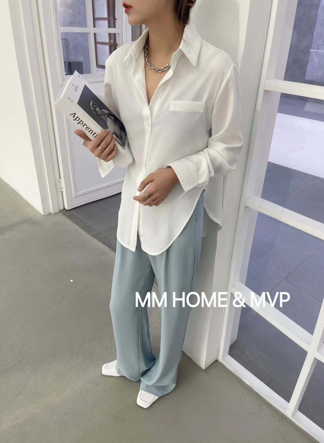 サイドスリット とろみブラウス　AJ42441-309