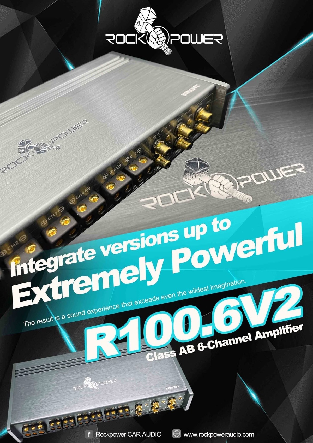 国内正規品】【3wayマルチアンプに最適】ROCK POWER R100.6 V2 100W 