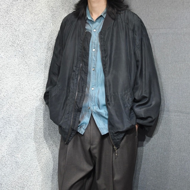 black silk blouson