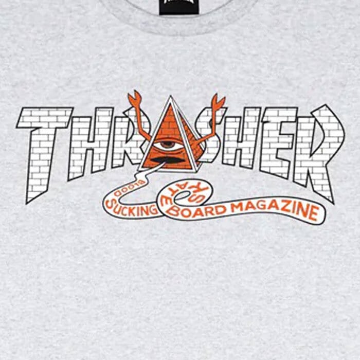 THRASHER X TOY MACHINE PYRAMID T-SHIRT BLACK ASHGREY Tシャツ 半袖