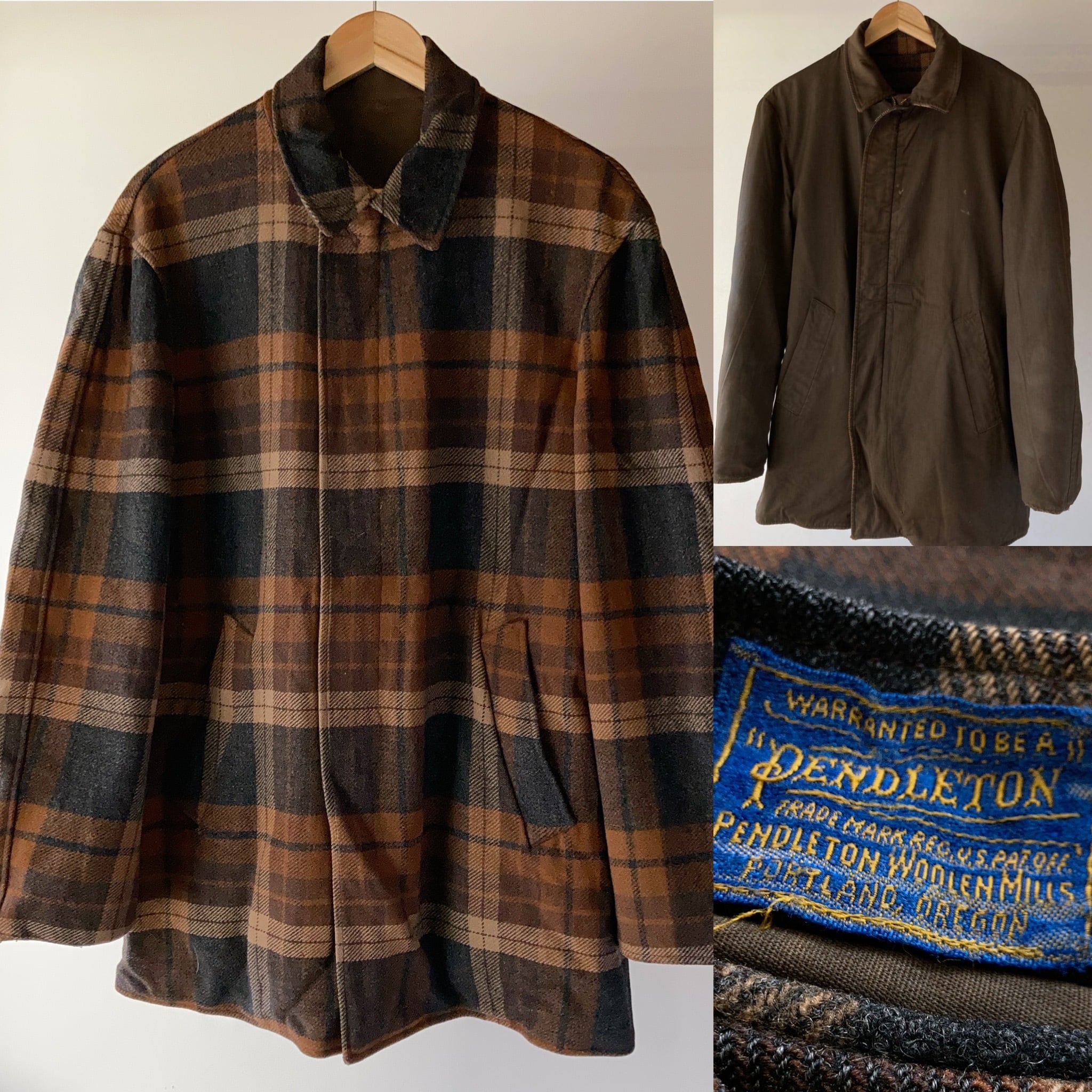 40's PENDLETON リバーシブルチェックウールジャケット ...