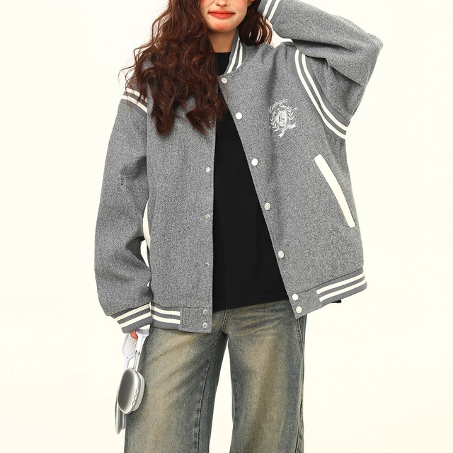 カレッジストライプスタジアムジャケット 2col R00828