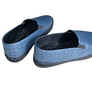 BOTTEGA VENETA blue leather espadrilles shoes