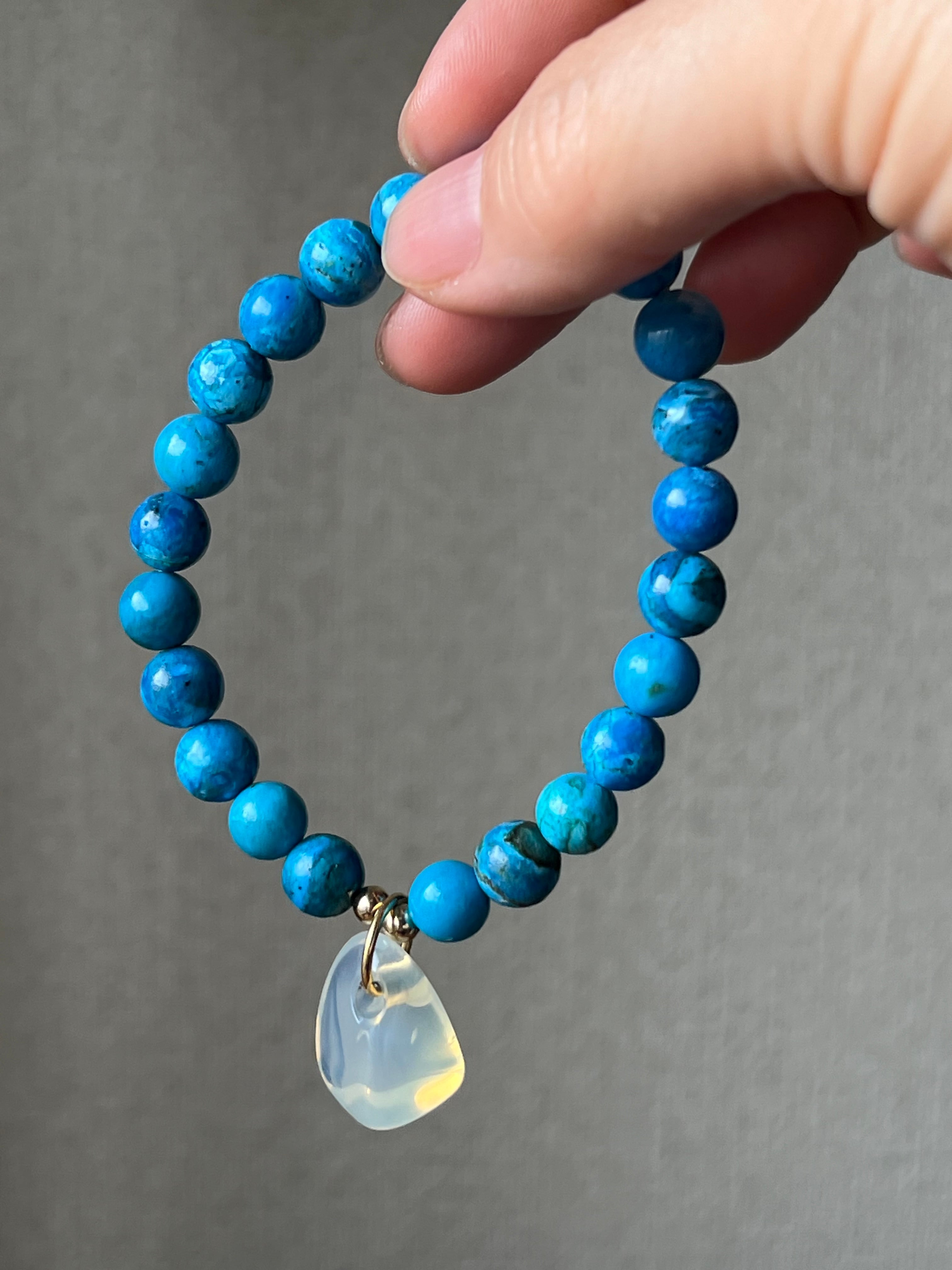 ブルーオパール のデザインブレス ブルーオパールブレス モンゴル産 | amenti crystal