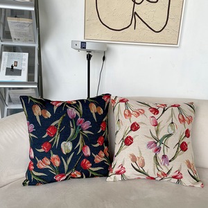 【CUSHION】油絵風チューリップロゴクッション