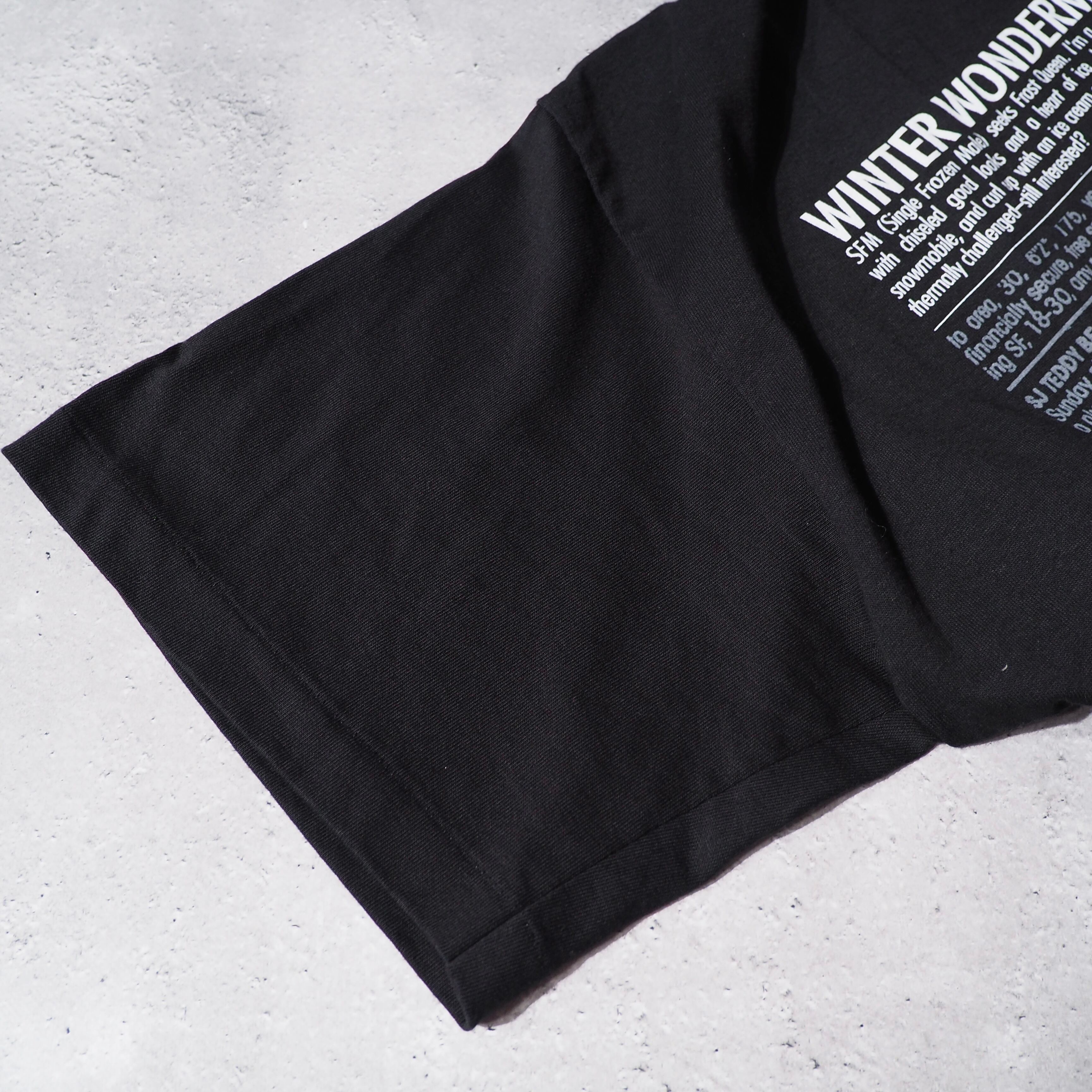 1997s ” Winter wonderman ” printed black loose Tee (made in Usa)