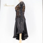 社交ダンス 衣装 ラテン ドレス ワンピース ブラック系 セキネ SEKINE 日本製 黒 レース 上品 光沢 デモ 競技 ダンス パーティ 発表会 社交ダンス ドレス ワンピース ラテン ブラック レース調 おしゃれ 光沢感 女性用 日本製 Mサイズ ダンス衣装 パフォーマンス 発表会用