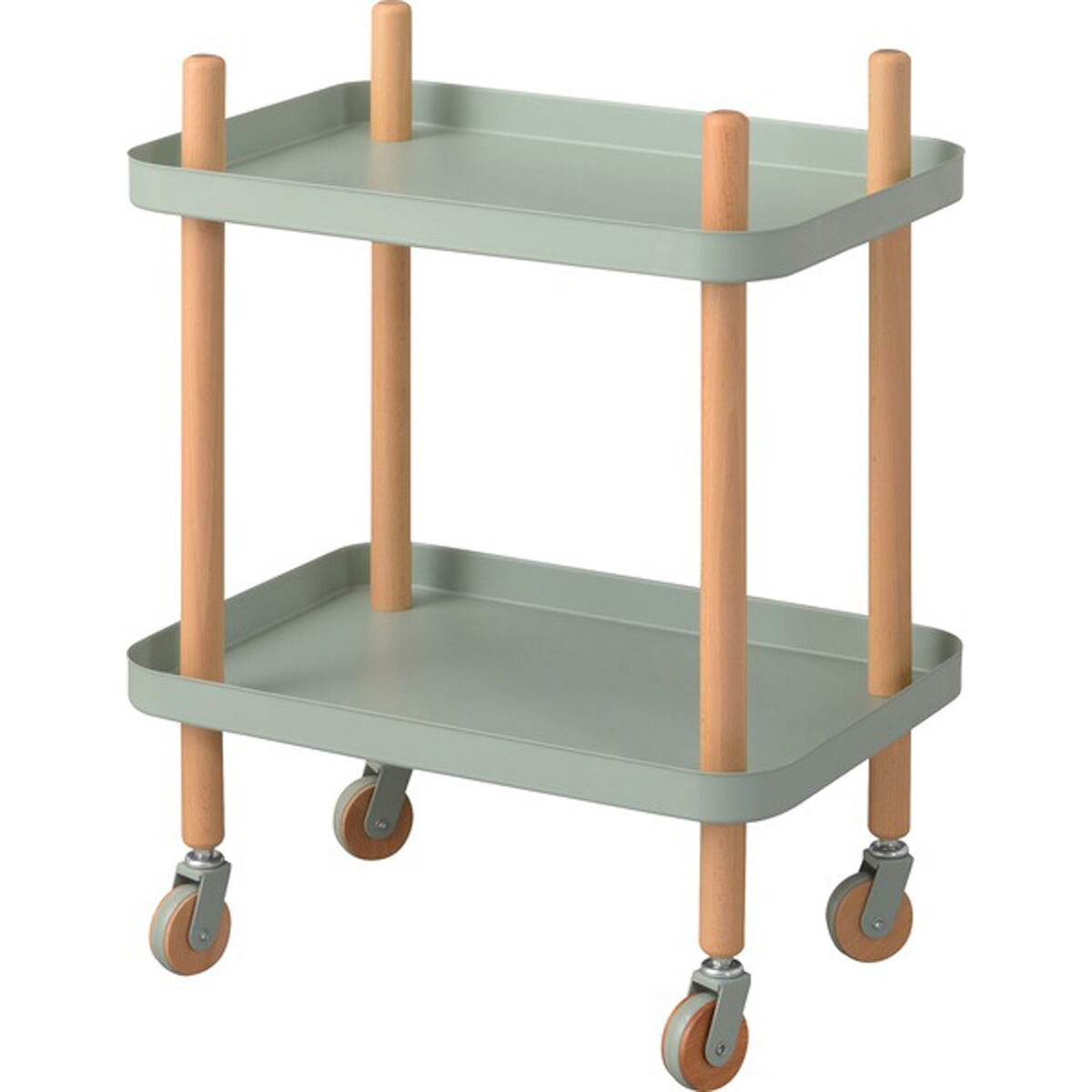 ワゴン 2D 天然木 ビーチ ラッカー塗装 スチール 粉体塗装