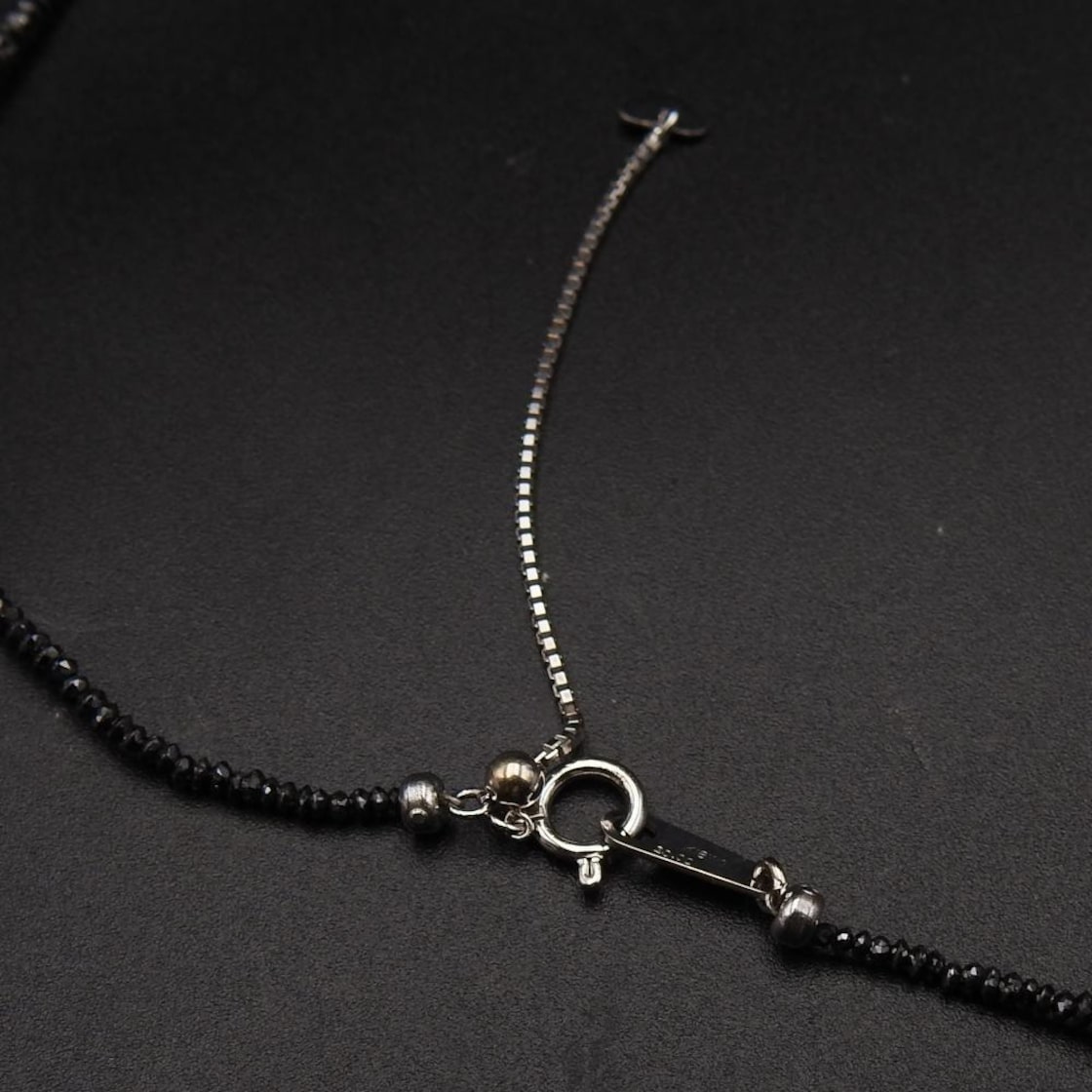 希少】K18WG ブラックダイヤモンド 10.70ct スルーネックレス 筒形 