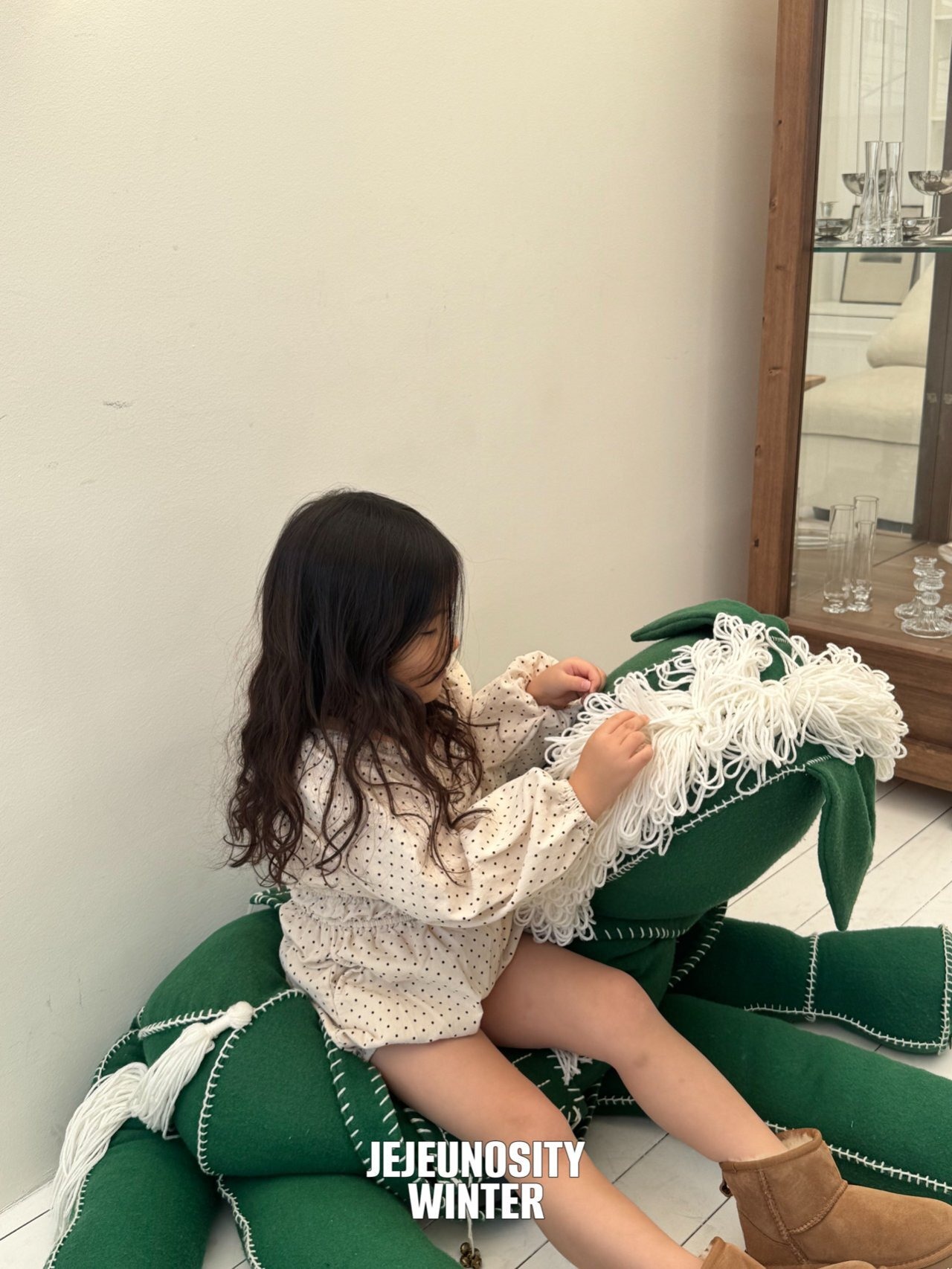 【即納】【JEJEUNOSITY】ロオンワンピーススーツ クリーム 80〜120cm　 2025 WINTER 韓国子供服 - 1