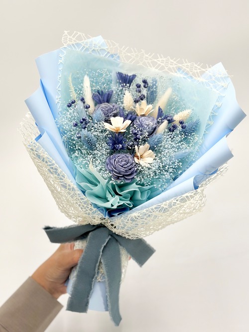 ドライフラワー花束(空色)　□Мサイズ　【定番商品】 画像