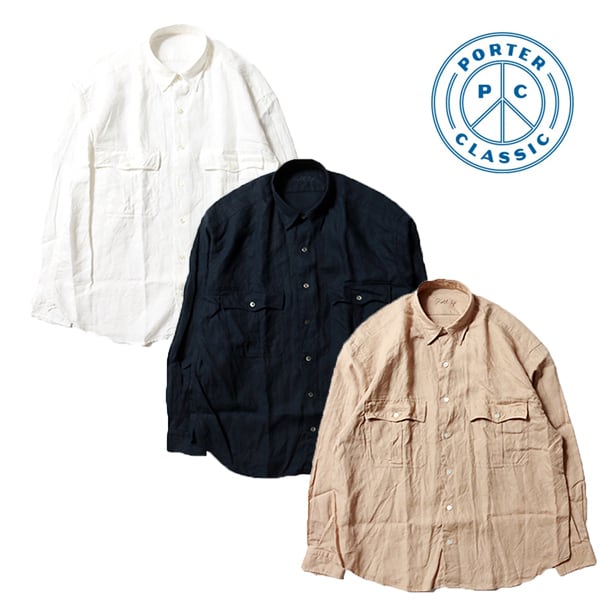 Porter Classic ROLL UP LINEN SHIRT -FRENCH LINEN- ポーター