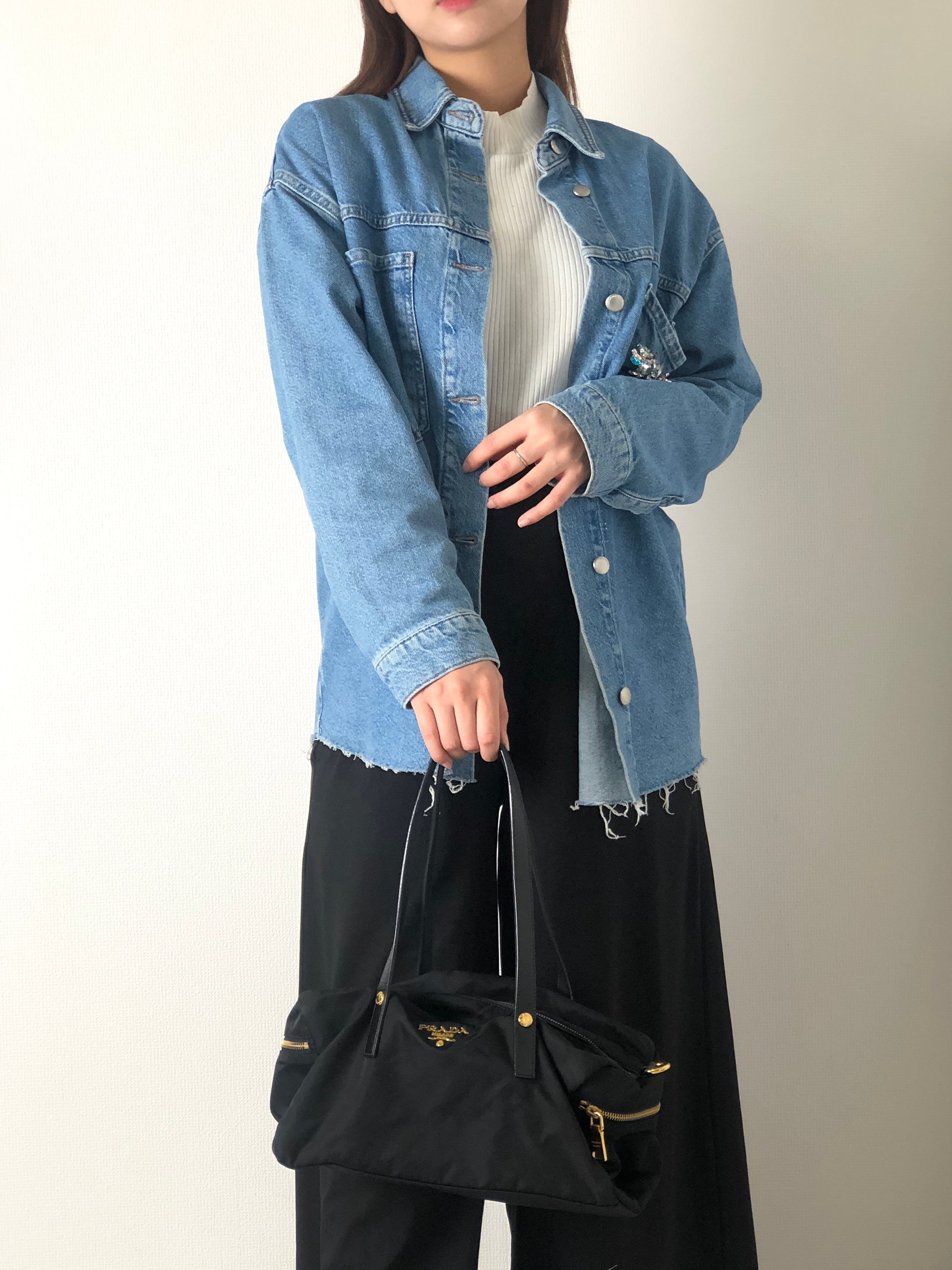 PRADA プラダ ミニボストン ナイロン サフィアーノ 三角ロゴ 黒 PRADA