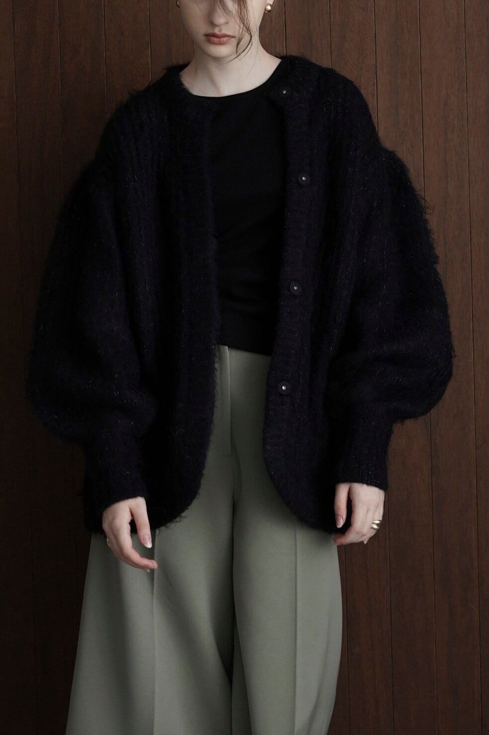 23aw】COLOR MOHAIR SHAGGY CARDIGAN
