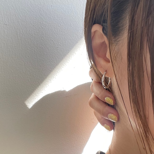 Mini hoop pierced earrings