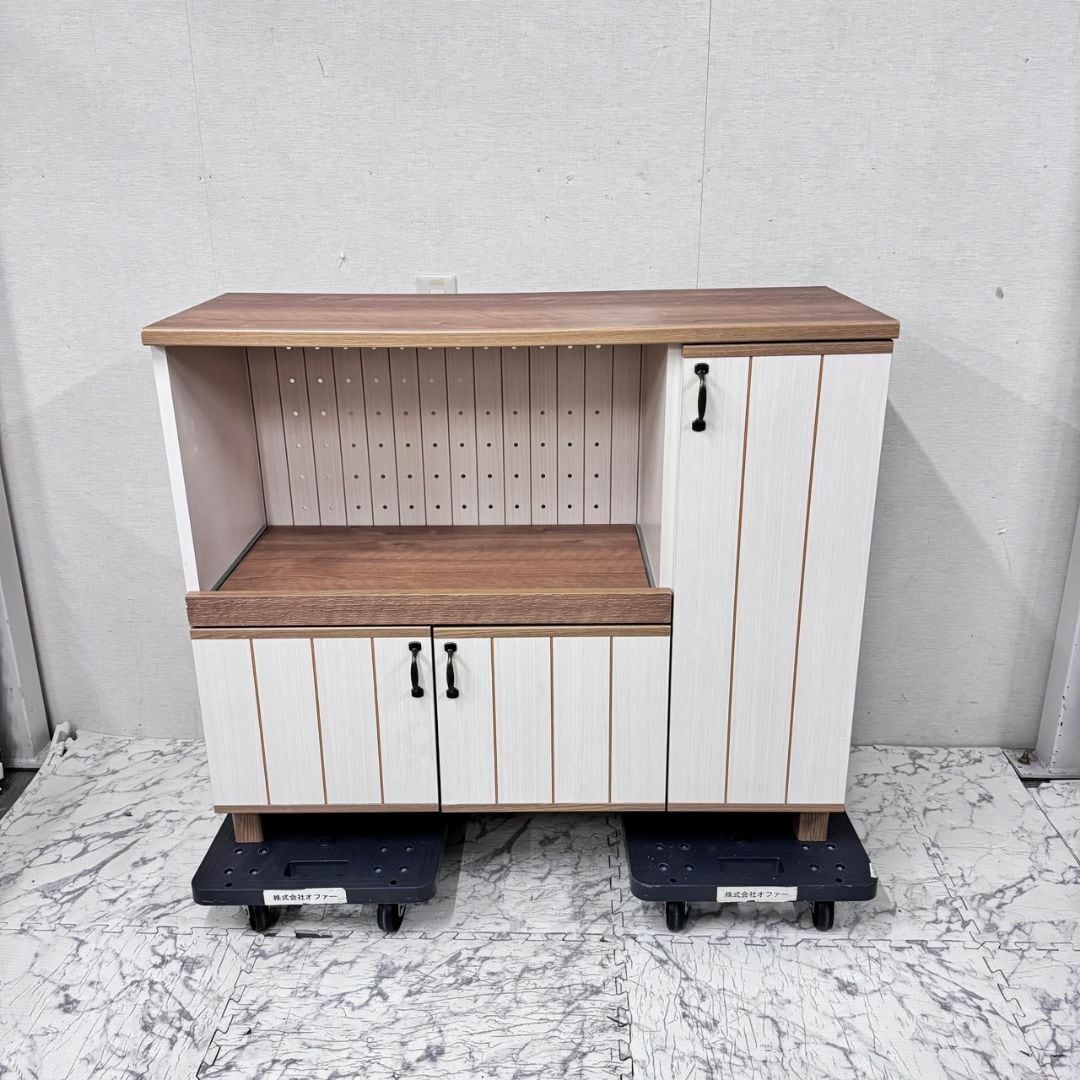 送料無料 キッチンカウンター MUD-6248WS キャスター付き 88250 20103