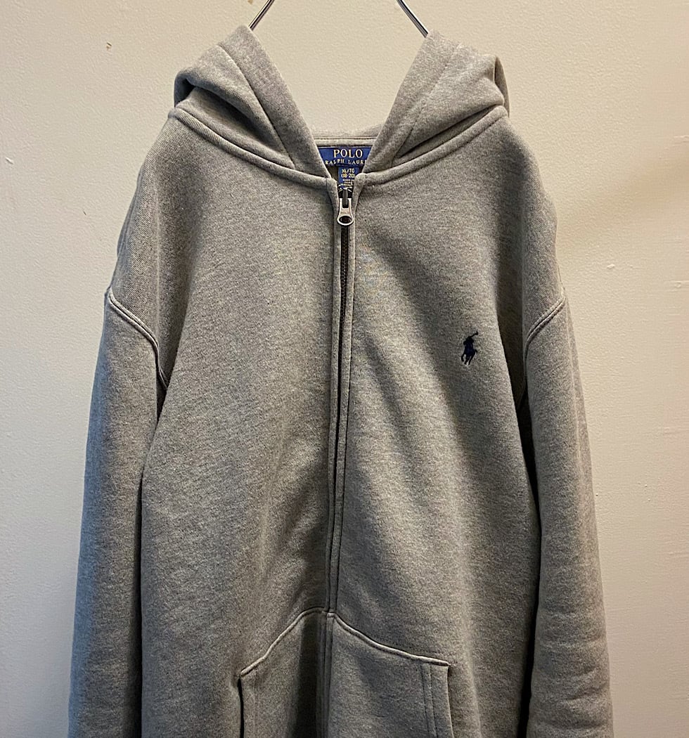 古着 POLO Ralph Lauren/ポロラルフローレン パーカー ジップアップ 裏起毛 刺繍ロゴ