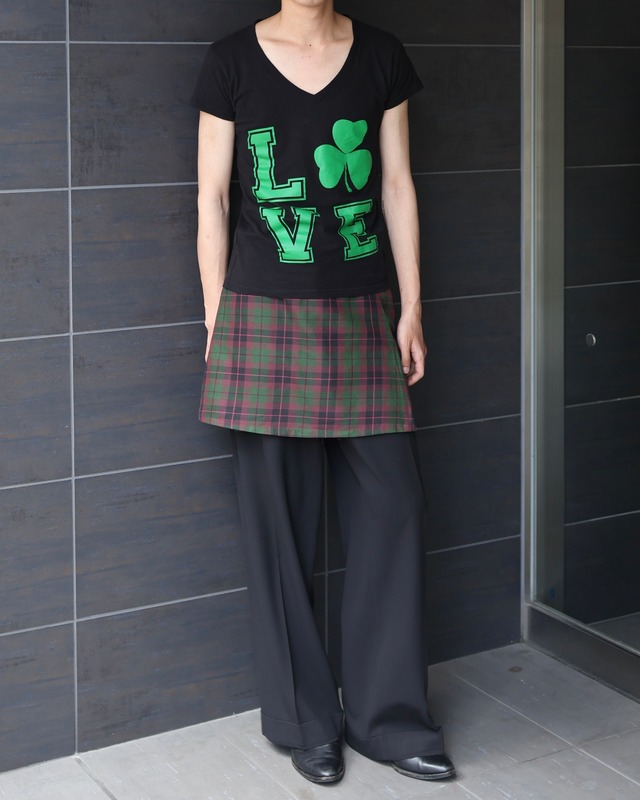 Checked wrap skirt