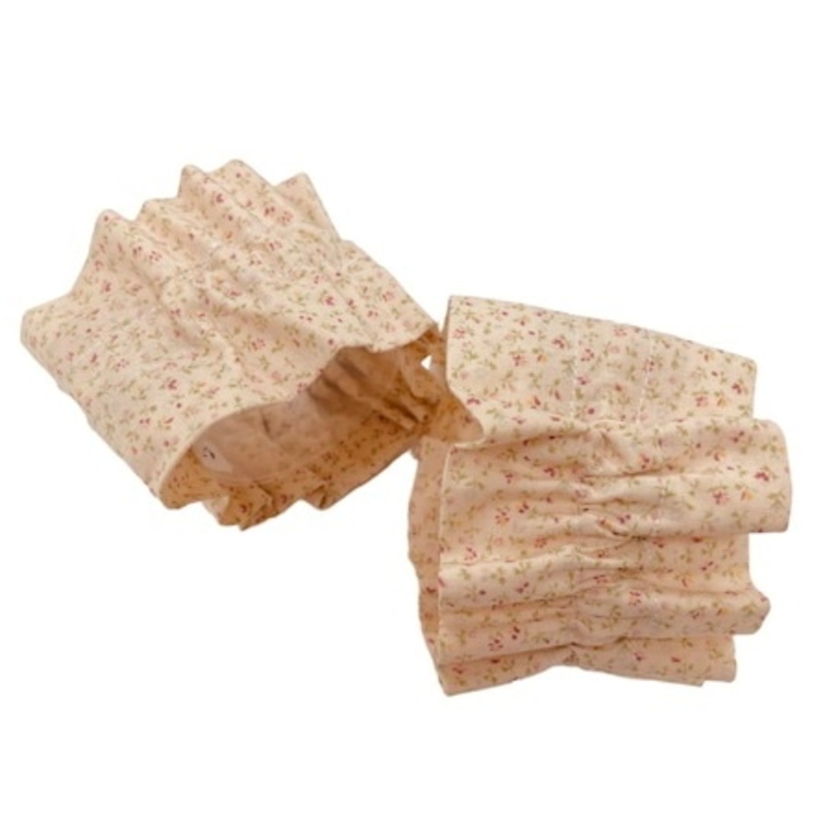 イヤーシュシュ ベージュ小花 MofuPoke〜もふぽけ〜