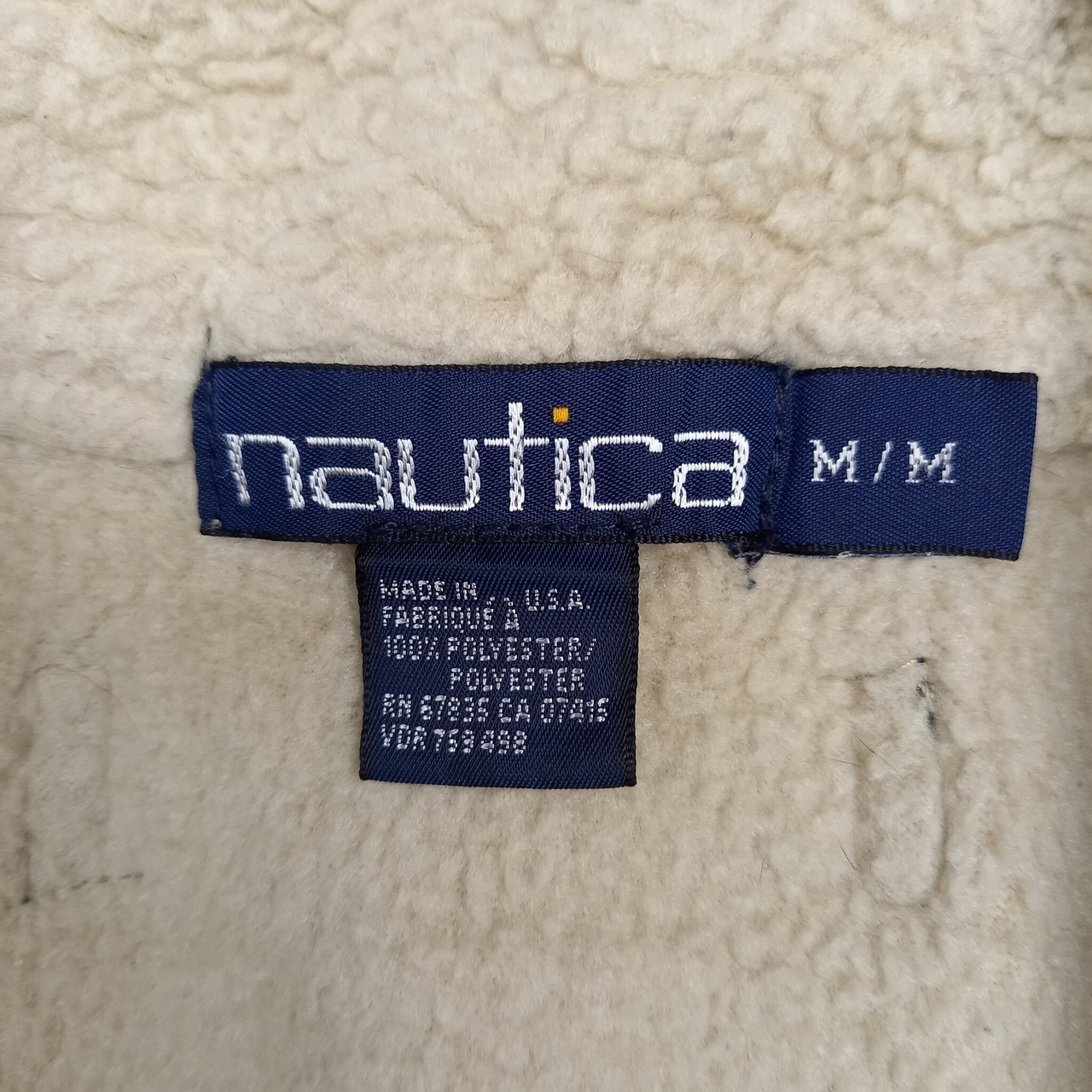 90s　ノーティカ　フルジップ　フリース　ボア　ジャケット　ブルゾン　無地　M