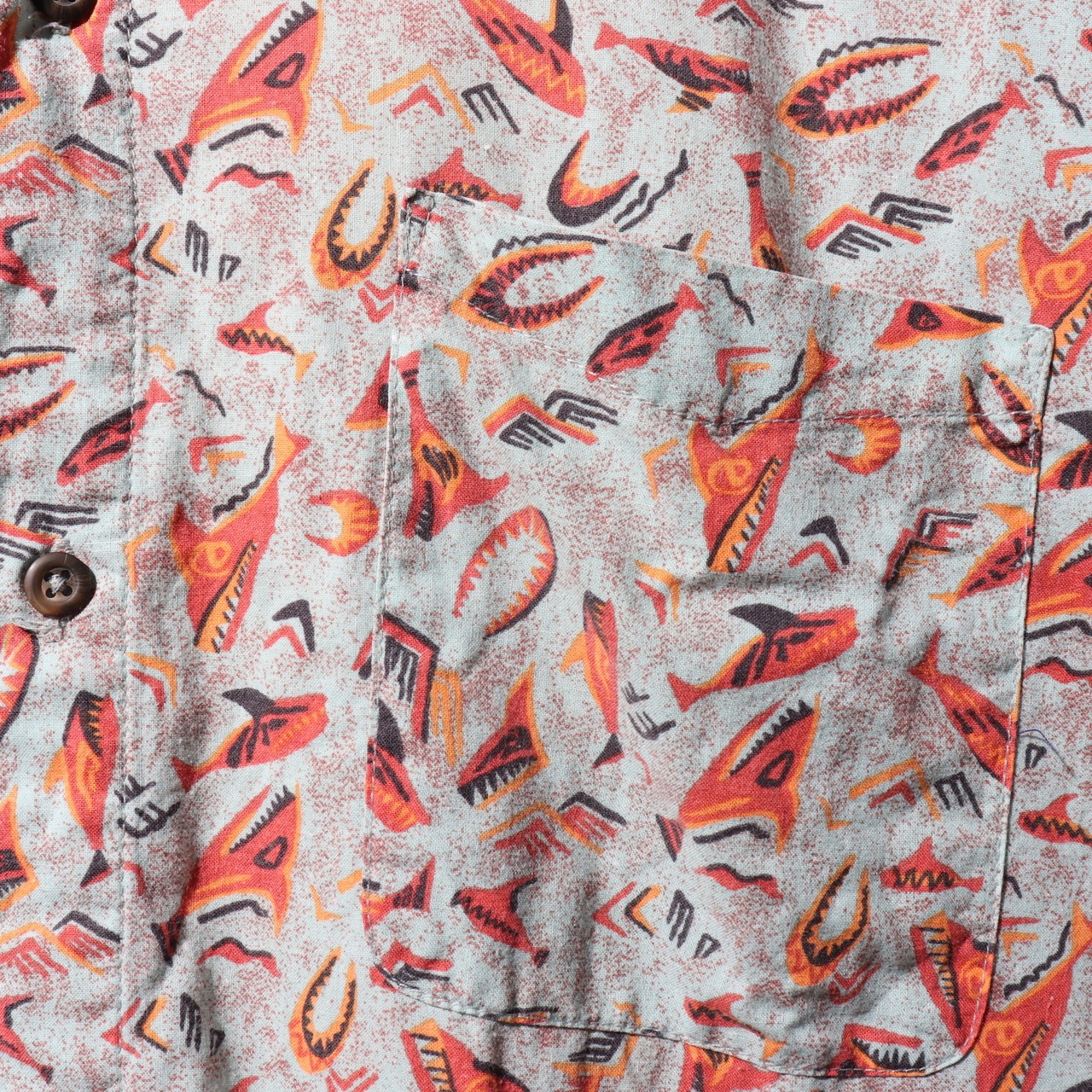 美品 XL 93年 ACシャツ patagonia パタゴニア アロハシャツ ピラニア 魚 サカナ 総柄