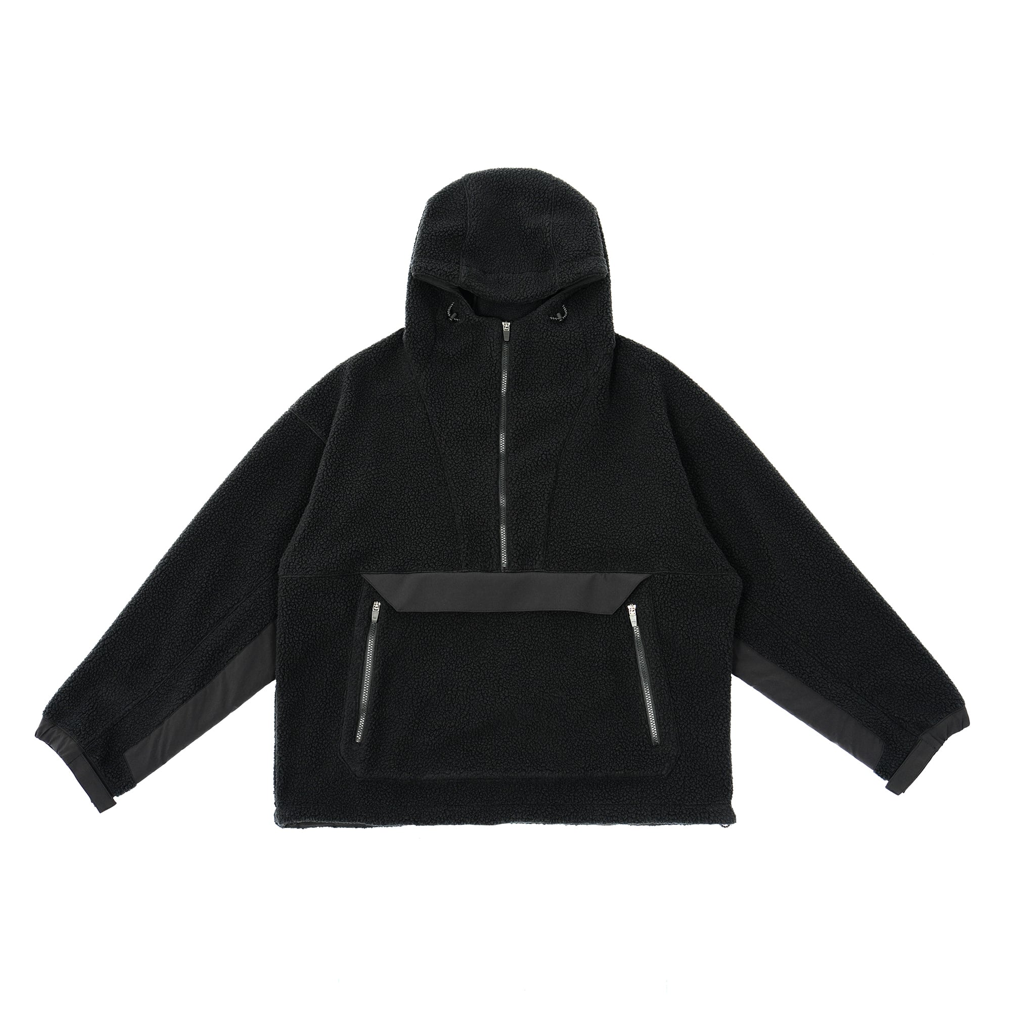 Cordura Nylon Stretch Anorak Hoodie (black) | OVY