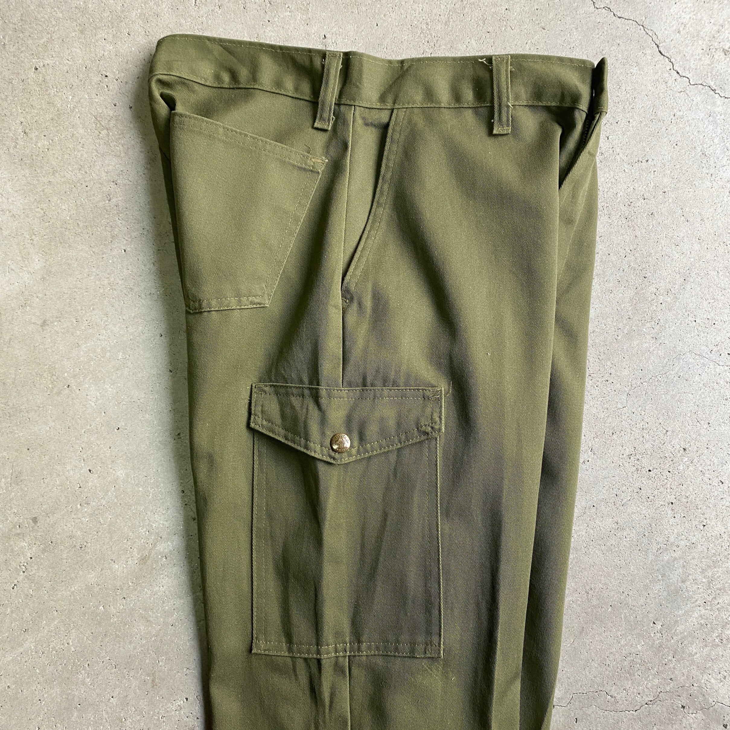 USA製 70年代 BOY SCOUTS OF AMERICA ボーイスカウトパンツ カーゴパンツ メンズW30 古着 70s ビンテージ  ヴィンテージ 42TALON ユニオンチケット付 カーキ オリーブグリーン 緑色 オフィシャルユニフォーム【ロングパンツ】 | cave ...