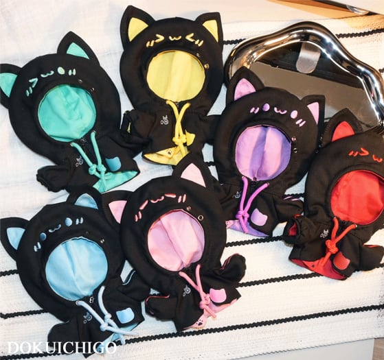 6色 ぬい服 10cm 猫耳フードパーカー ぬいぐるみ服 推し活 着ぐるみ