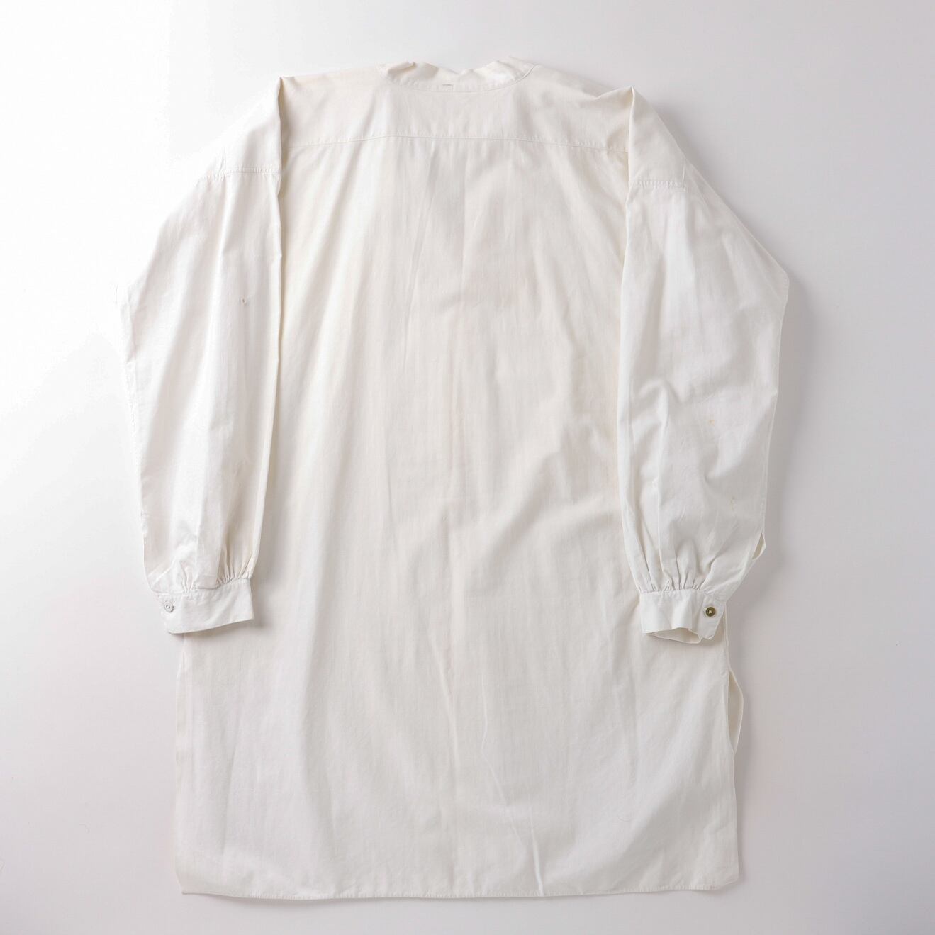 極美品】1800s special Vintage cotton collarless shirt big size