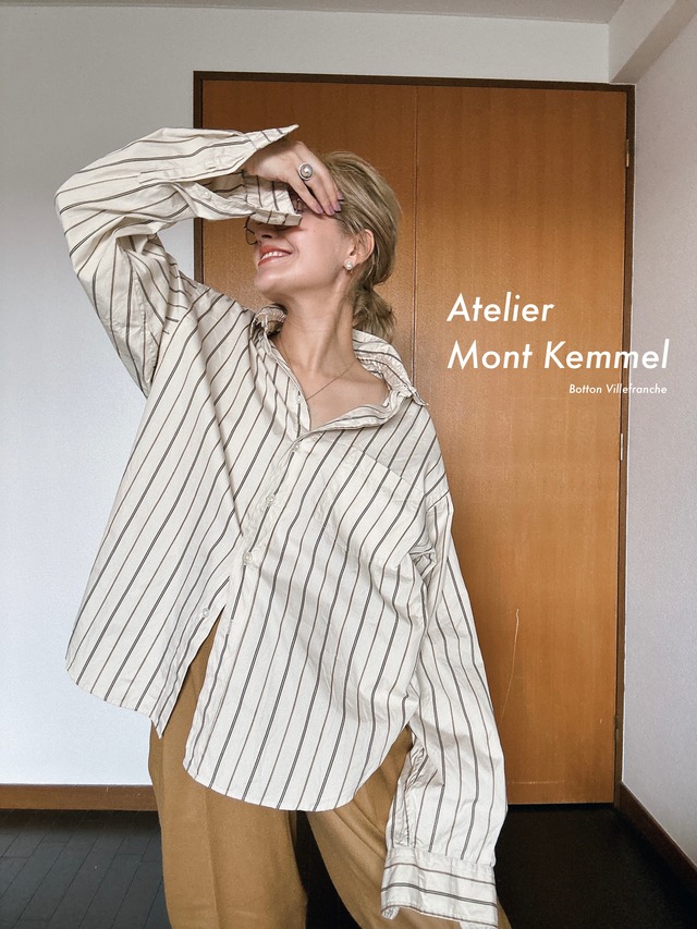【Atelier Mont Kemmel】REGULAR COLLAR SHIRT（BEIGE STRIPE）