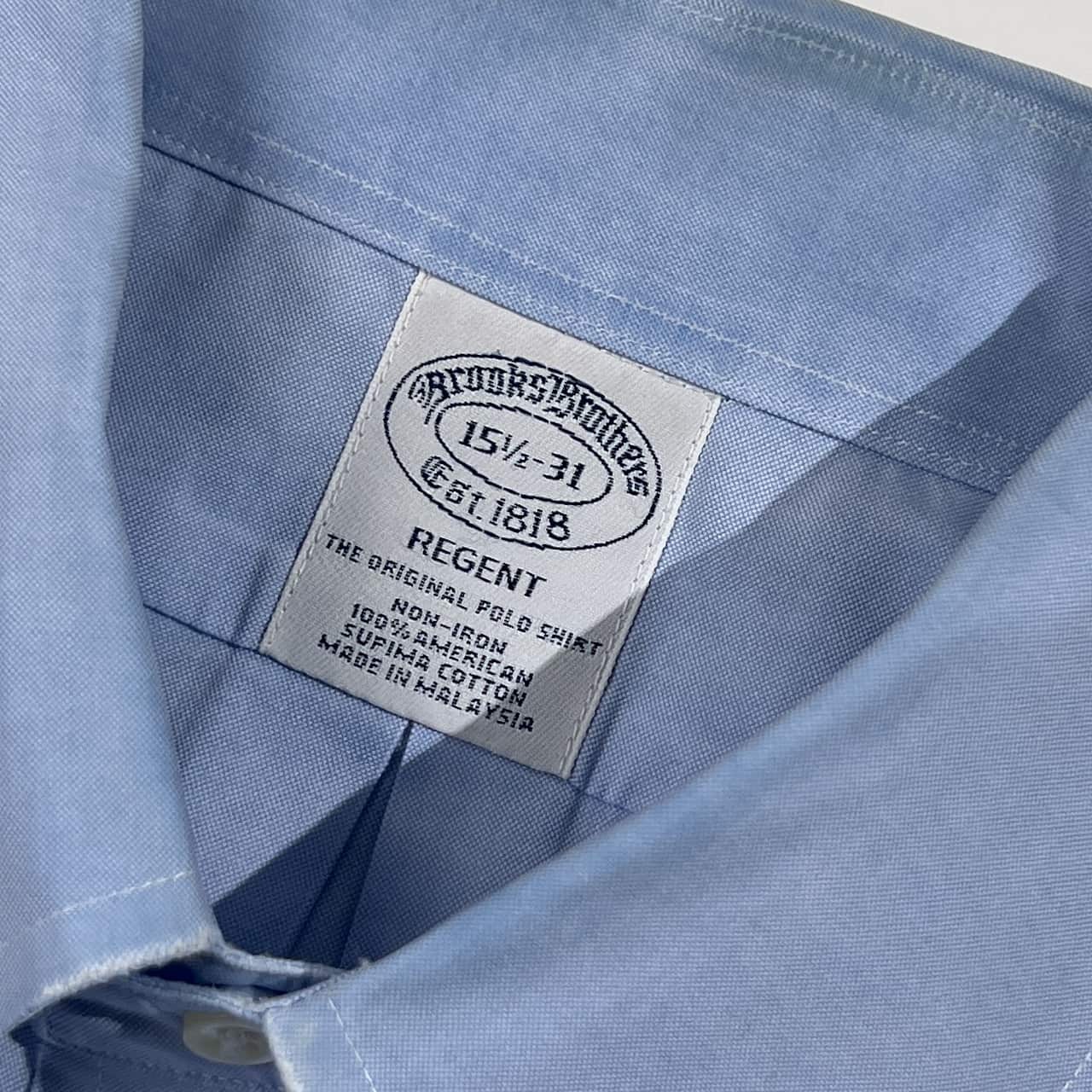 Brooks Brothers ブルックス ブラザーズ REGENT BD ノンアイロン ボタンダウン 長袖 ワイシャツ ドレスシャツ 15 1/2-31/ブルー メンズ