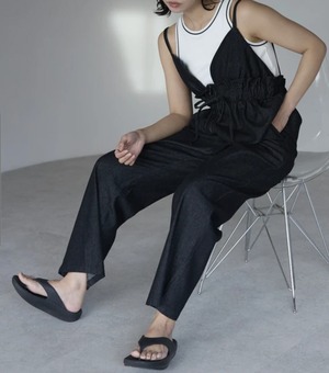 ナンバーミーTOKYO"PEPLUM DENIM ALL IN ONE"BLACK