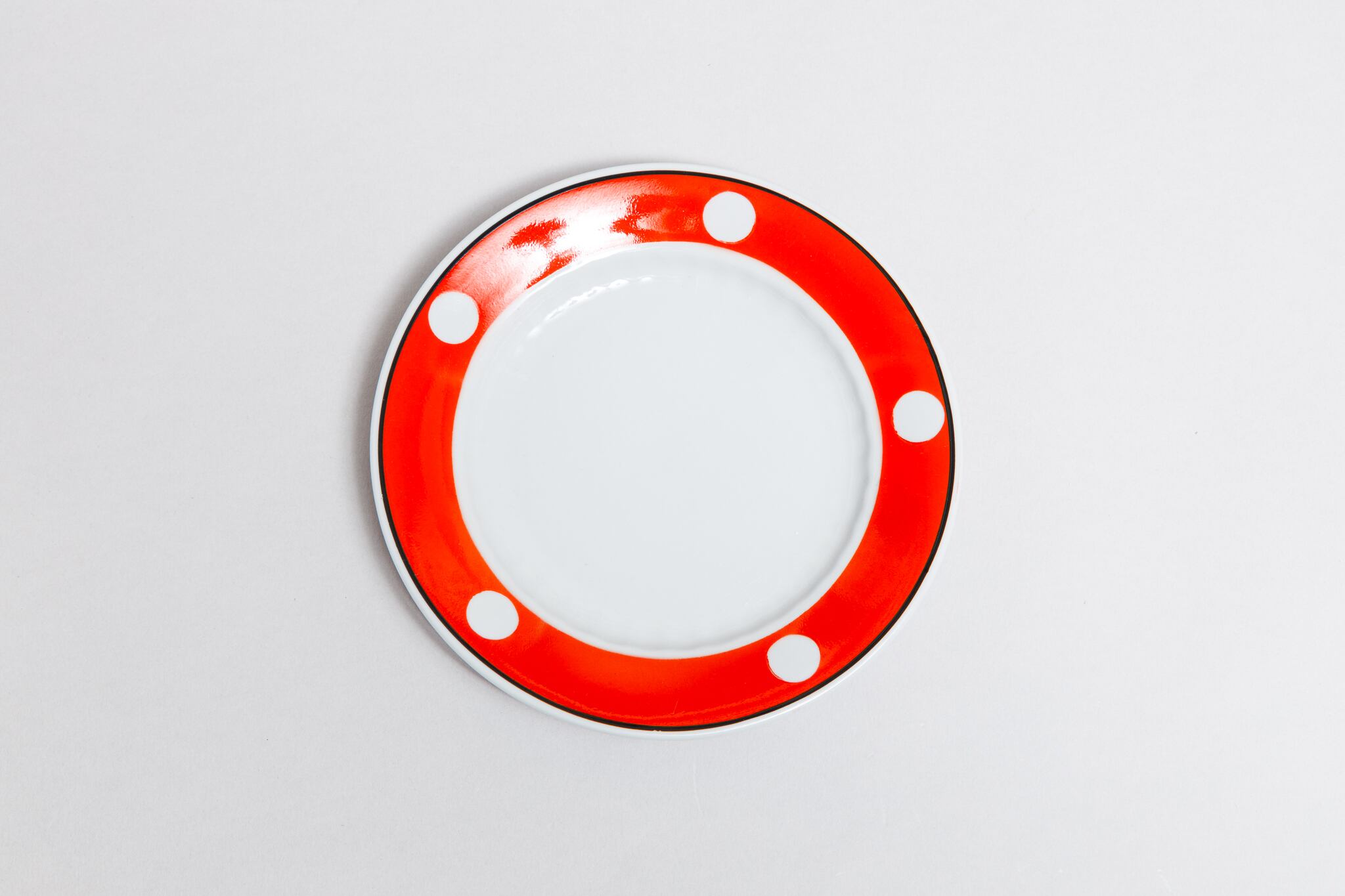 ヴィンテージ 水玉柄デザート皿 テルノーピリ陶磁器工場 旧ソ連 0406