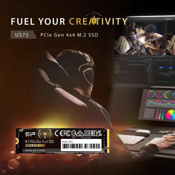 シリコンパワー 1TB US75 NVMe PCIe Gen4 M.2 2280 SSD R/W 最大7000