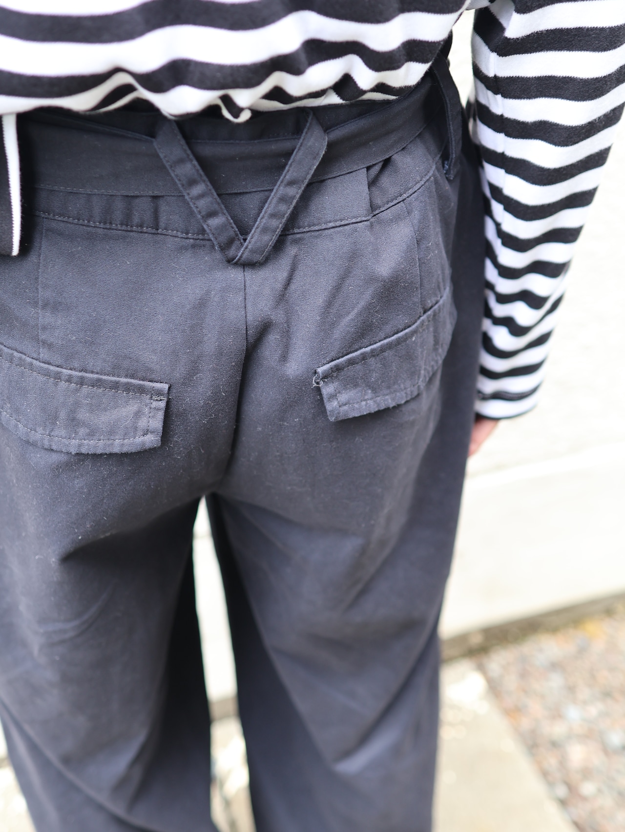 belted wide slacks