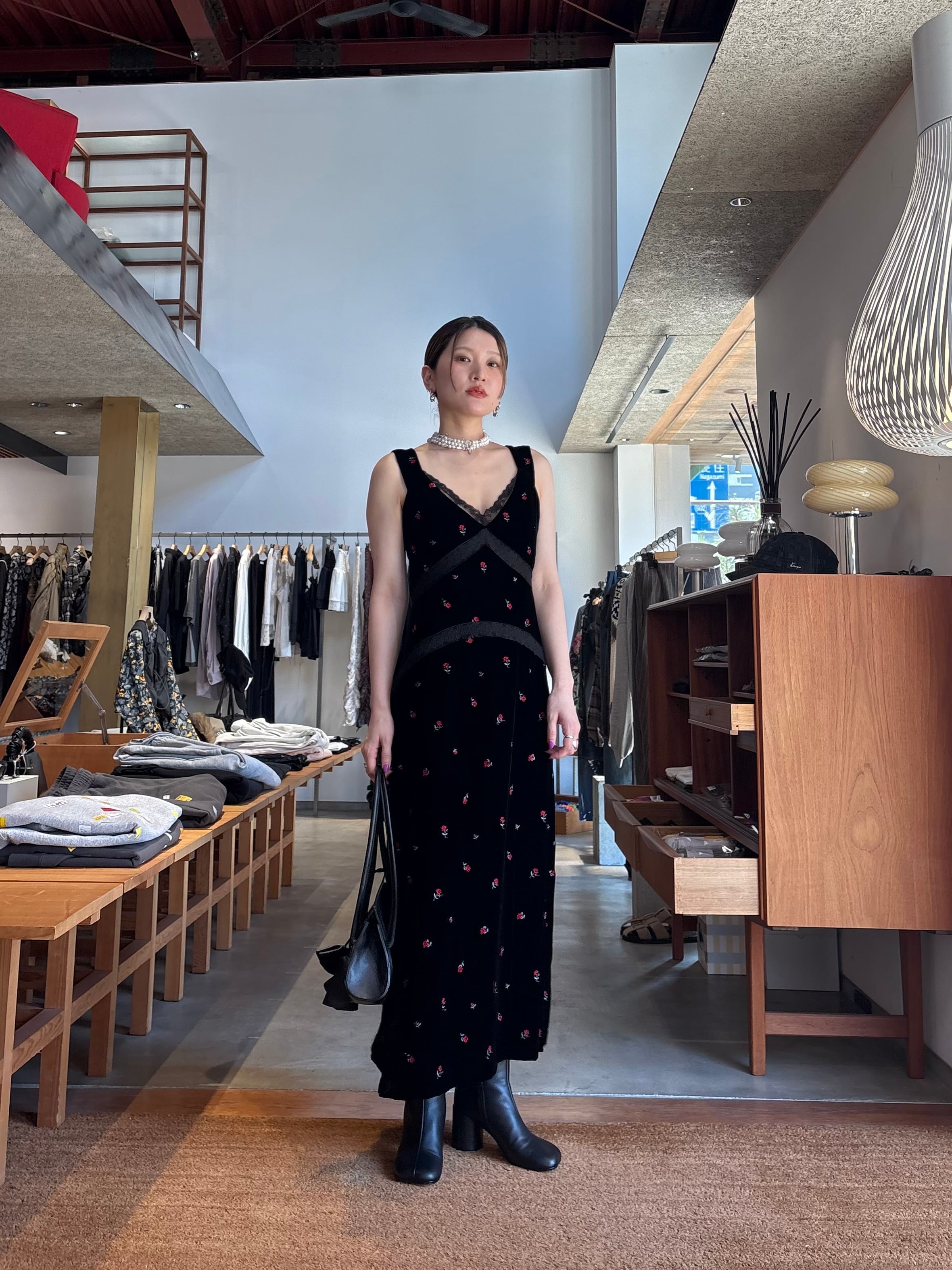 26AW | WOMEN】FETICO フェティコ / ドレス / ROSE EMBROIDERED VELVET