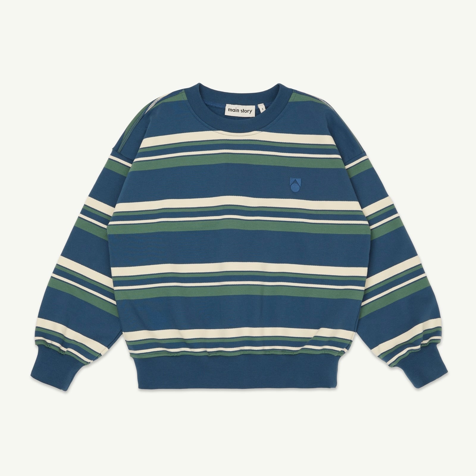 《main story 2025AW》Bubble Sweatshirt / Vintage Indigo Stripe