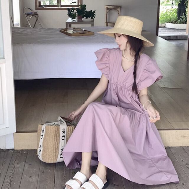ワンピース レディース ロングワンピ ロング丈 フライング ワンピース レディース ロングワンピ ロング丈 フライング