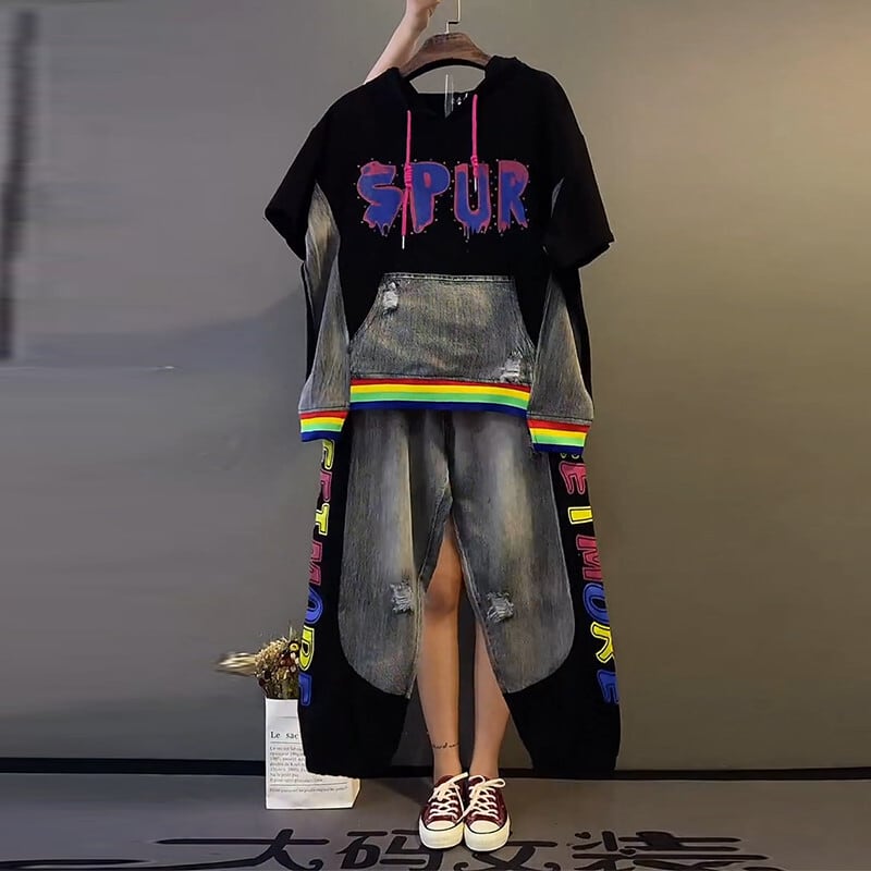 フードジャケット カラーカジュアルパンツ ストリート 大きめサイズ ミックスインファッション21894865589