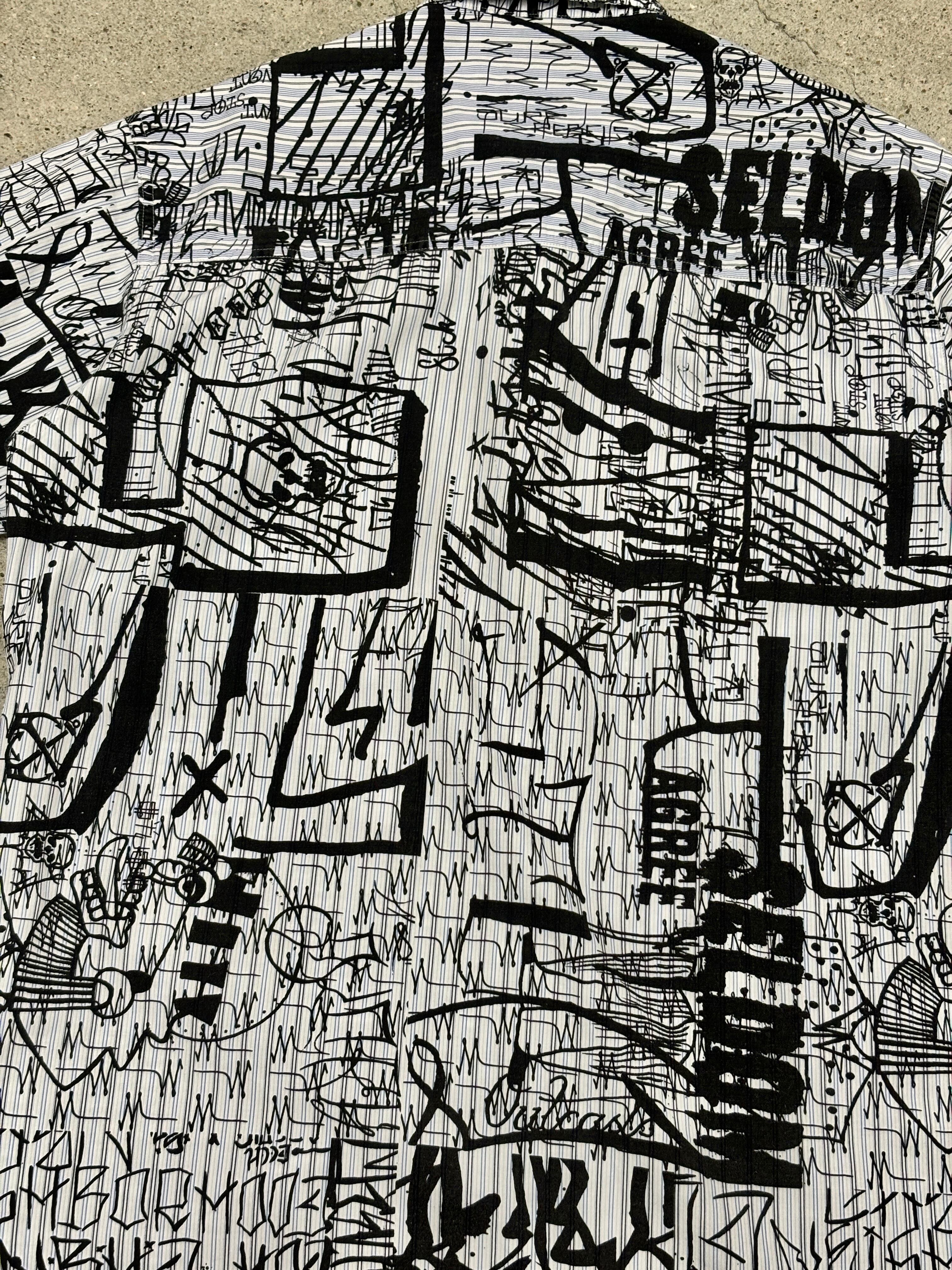00s STUSSY × NEIGHBORHOOD/BONE YARDS/Multi print S/S Shirt/S/総柄