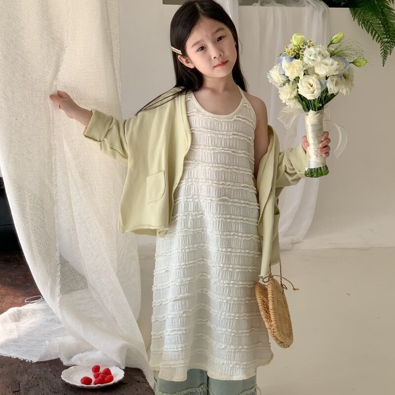 【KID】無地カーディガン、ワンピース、パンツ