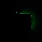 vibram micro case (black×clear) with green glowing zip