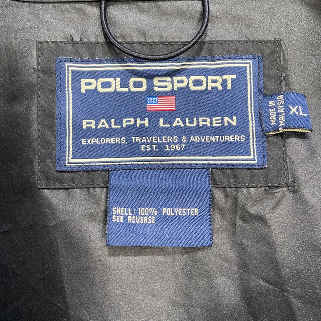 90s POLOSPORT ラルフローレン　ワンポイントロゴジャケット　黒　XL