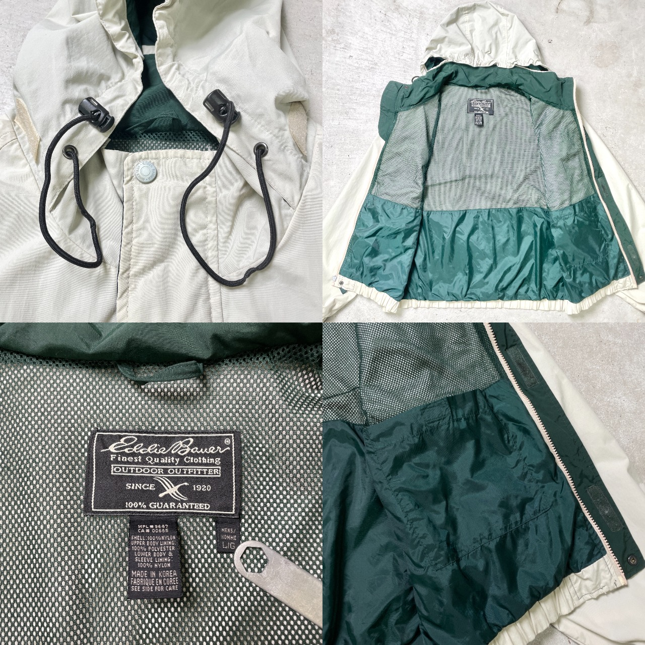 90年代 Eddie Bauer エディーバウアー ナイロンジャケット フード収納 