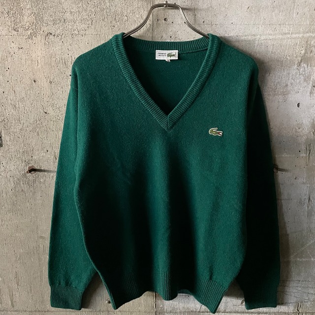 〖CHEMISE LACOSTE〗70’s embroidery wool knit/シュミーズラコステ 70年代 刺繍 デザイン ウール ニット/ssize/#0201