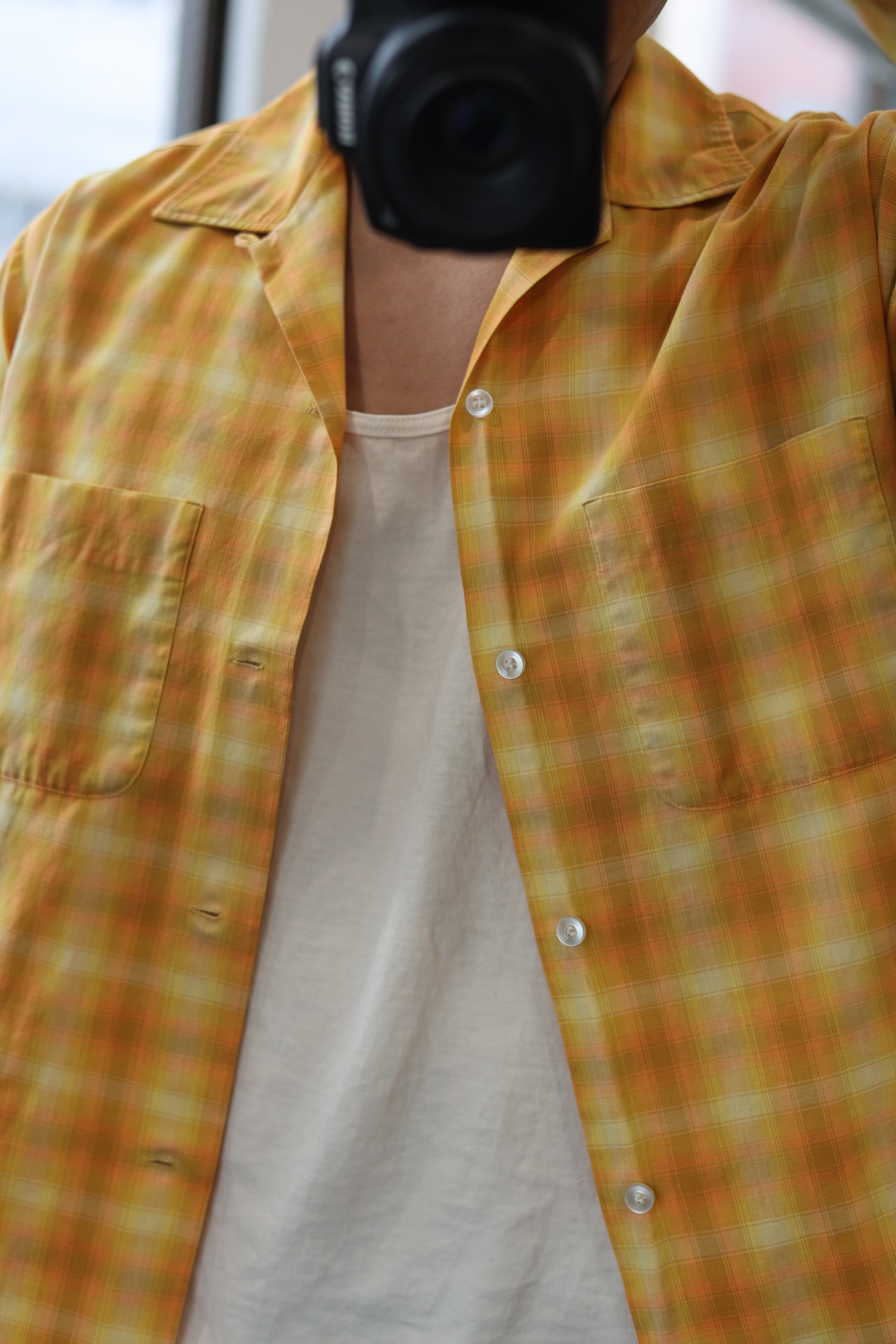 M 70s Towncraft タウンクラフト コットンポリ 長袖チェックシャツ