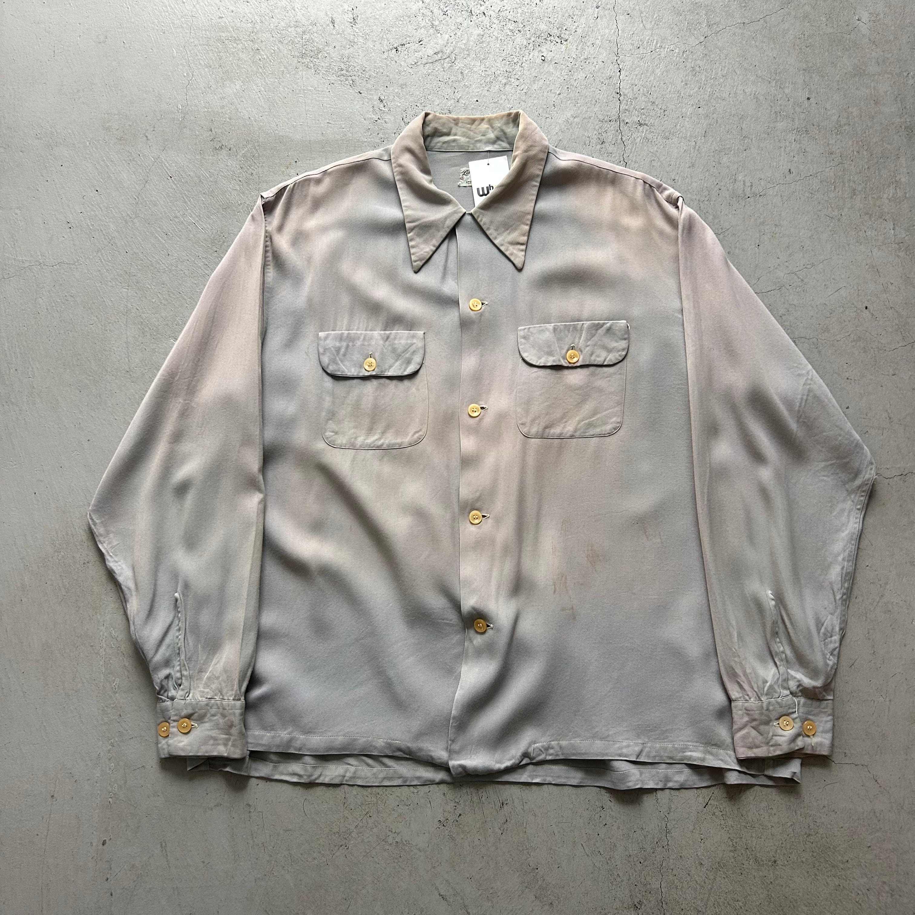 1940s Lion of Troy sunfade rayon work shirt size XL【高円寺店】