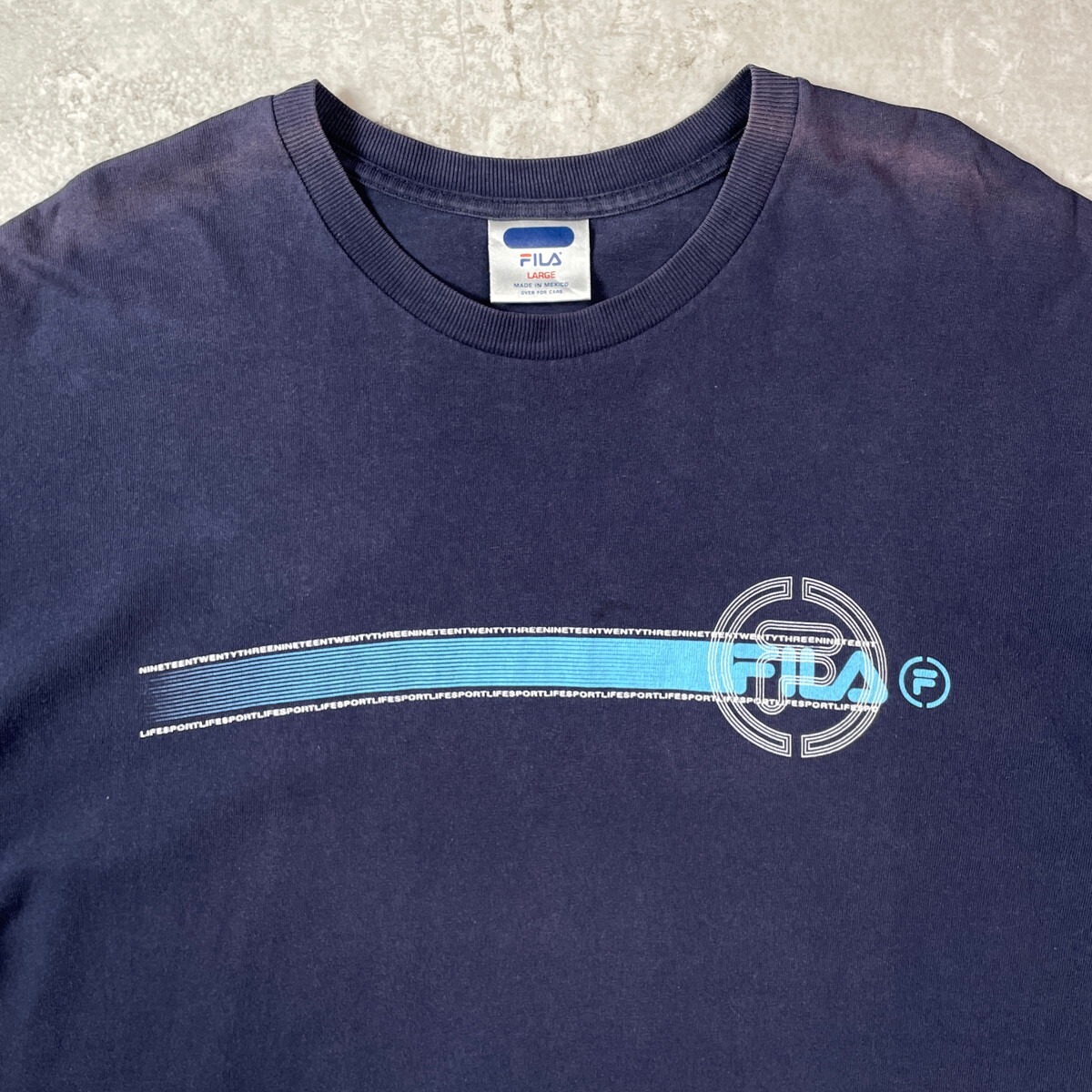 00年代 FILA フィラ ロゴ プリントTシャツ メンズL 古着 00s Y2K 